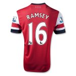 13/14 Arsenal #16 Ramsey Home Red Soccer Jersey Shirt
