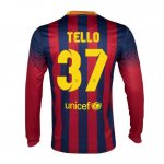 13-14 Barcelona #37 Tello Home Long Sleeve Soccer Jersey Shirt