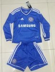 Kids Chelsea 13/14 Home Long Sleeve Kit(Shirt+shorts)