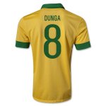 13/14 Brazil #8 DUNGA Yellow Home Jersey Shirt