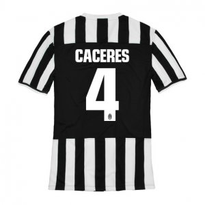 13-14 Juventus #4 Caceres Home Jersey Shirt