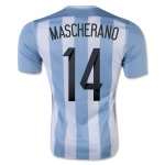 Argentina MASCHERANO #14 Home Soccer Jersey 2015/16