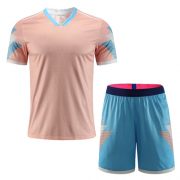 Customize Team Winner Pink&Light Blue Soccer Jerseys Kit(Shirt+Short)