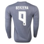 Real Madrid LS Away Soccer Jersey 2015-16 BENZEMA #9