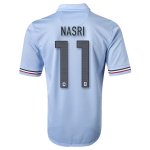 2013 France #11 NASRI Away Blue Soccer Jersey Shirt
