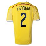 2014 Colombia #2 ESCOBAR Home Yellow Jersey Shirt