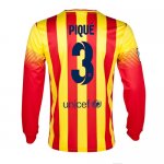 13-14 Barcelona #3 Pique Away Long Sleeve Soccer Jersey Shirt