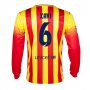 13-14 Barcelona #6 Xavi Away Long Sleeve Soccer Jersey Shirt