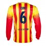 13-14 Barcelona #6 Xavi Away Long Sleeve Soccer Jersey Shirt