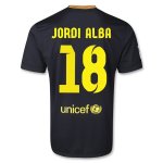 13-14 Barcelona #18 JORDI ALBA Away Black Soccer Jersey Shirt