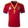 2013 Spain #7 DAVID VILLA Red Home Soccer Jersey Shirt