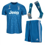 Juventus 19/20 Third Away Blue Soccer Jerseys Whole Kit(Shirt+Short+Socks)