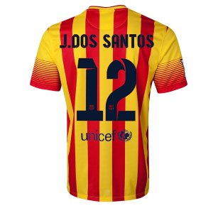 13-14 Barcelona #12 J.DOS SANTOS Away Soccer Jersey Shirt