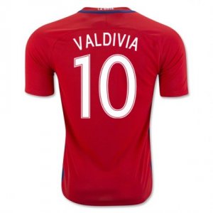 Chile Home Soccer Jersey 2016 Valdivia 10