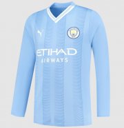 Manchester City Long Sleeve Home Soccer Jerseys 2023/24