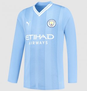 Manchester City Long Sleeve Home Soccer Jerseys 2023/24