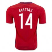Chile Home Soccer Jersey 2016 Matias 14