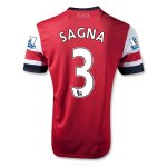 13/14 Arsenal #3 SAGNA Home Red Soccer Jersey Shirt