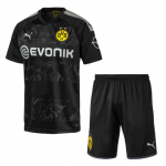 Borussia Dortmund 19/20 Away Black Soccer Jerseys Kit(Shirt+Short)