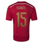 2014 Spain #15 RAMOS Home Red Jersey Shirt