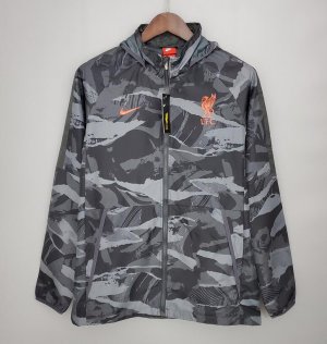 Liverpool Windbreaker Jacket Grey Camouflage 2021/22