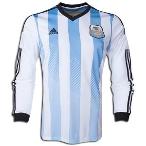 2014 Argentina Home Soccer Long Sleeve Jersey Shirt