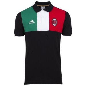 2014 AC Milan Black Short Sleeve Polo T-Shirt