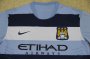 13-14 Manchester City Away Blue&White Shirt(Player Version)