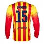 13-14 Barcelona #15 Bartra Away Long Sleeve Soccer Jersey Shirt