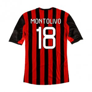 13-14 AC Milan Home #18 Montolivio Soccer Jersey Shirt