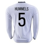 Germany Home Soccer Jersey 2016 HUMMELS #5 LS