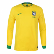 Brazil Home Soccer Jersey yellow LS 2018 World Cup