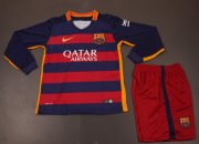 Kids Barcelona Home Long Sleeve Kit 2015-16(Shirt+Shorts)