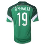 2014 Mexico #19 O.PERALTA Home Green Soccer Jersey Shirt