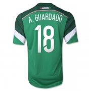 2014 Mexico #18 A.GUARDADO Home Green Soccer Jersey Shirt