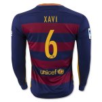 Barcelona LS Home Soccer Jersey 2015-16 XAVI #6