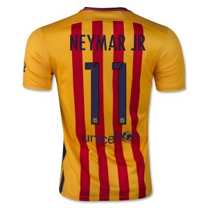 Barcelona Away Soccer Jersey Yellow 2015-16 NEYMAR JR 11