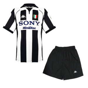 97-98 Juventus Home Black&White Soccer Retro Jerseys Kit(Shirt+Short)