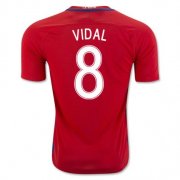 Chile Home Soccer Jersey 2016 Vidal 8