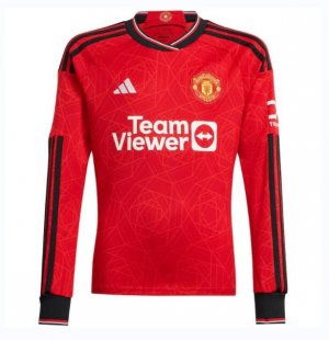 Manchester United Long Sleeve Home Soccer Jerseys 2023/24