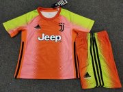 Children Juventus Palace Goalkeeper Orange Soccer Suits 2019/20 Shirt and Shorts