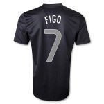 2013 Portugal #7 FIGO Away Black Jersey Shirt