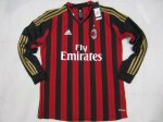 13-14 AC Milan Home Long Sleeve Jersey Shirt