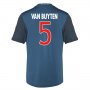 13-14 Bayern Munich #5 Van Buyten Away Black&Blue Jersey Shirt