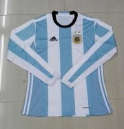 Argentina LS Home Soccer Jersey 2016