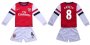 Kids Arsenal 13/14 Home #8 Arteta Long Sleeve Kit(Shirt+shorts)