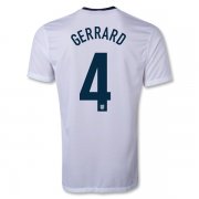 2013 England #4 GERRARD Home White Jersey Shirt