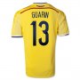 2014 Colombia #13 GUARIN Home Yellow Jersey Shirt