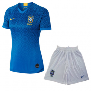 World Cup Brazil Away Blue Women's Jerseys Kit(Shirt+Short) 2019