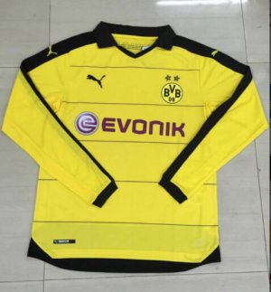 Dortmund Home Soccer Jersey 2015-16 LS